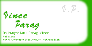 vince parag business card